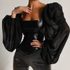 Deluxe Faux Leather Blouse