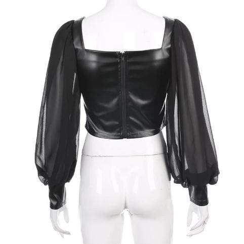 Deluxe Faux Leather Blouse