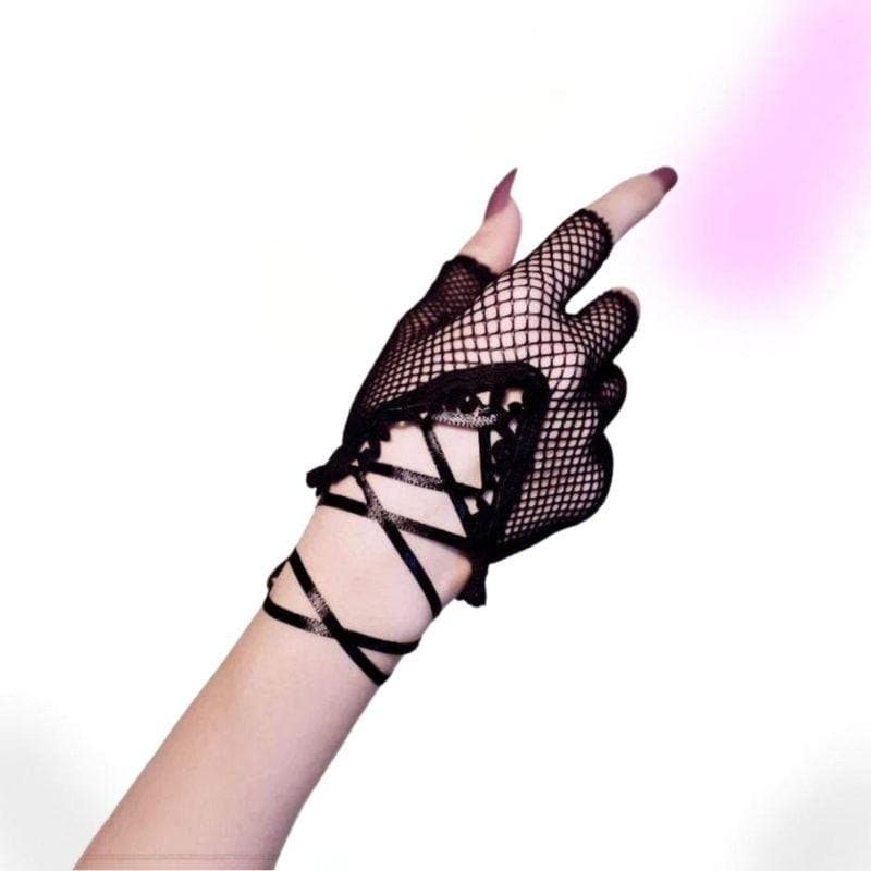 Sexy Mitt Gothic Gloves  Mesh Gloves - Gothic Babe Co