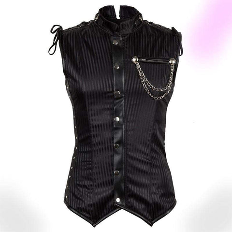 Striped Collar Steampunk Corset (Men)