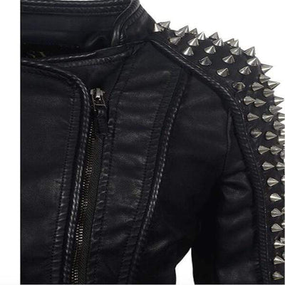 Studded Leather Moto Jacket