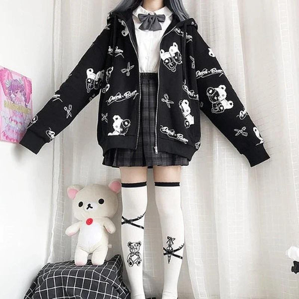 Dark Bear Kawaii Hoodie