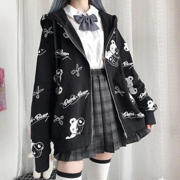 Dark Bear Kawaii Hoodie