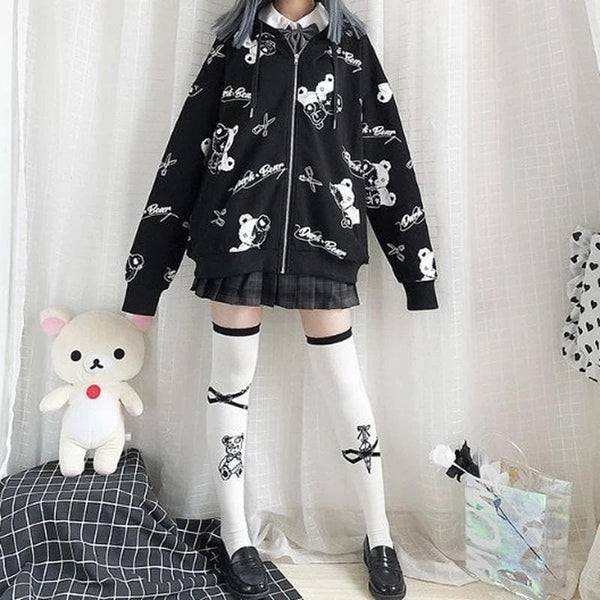 Dark Bear Kawaii Hoodie