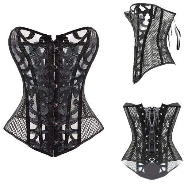 Gothic/Steampunk Steel Boned Waist Trainer Corset 4