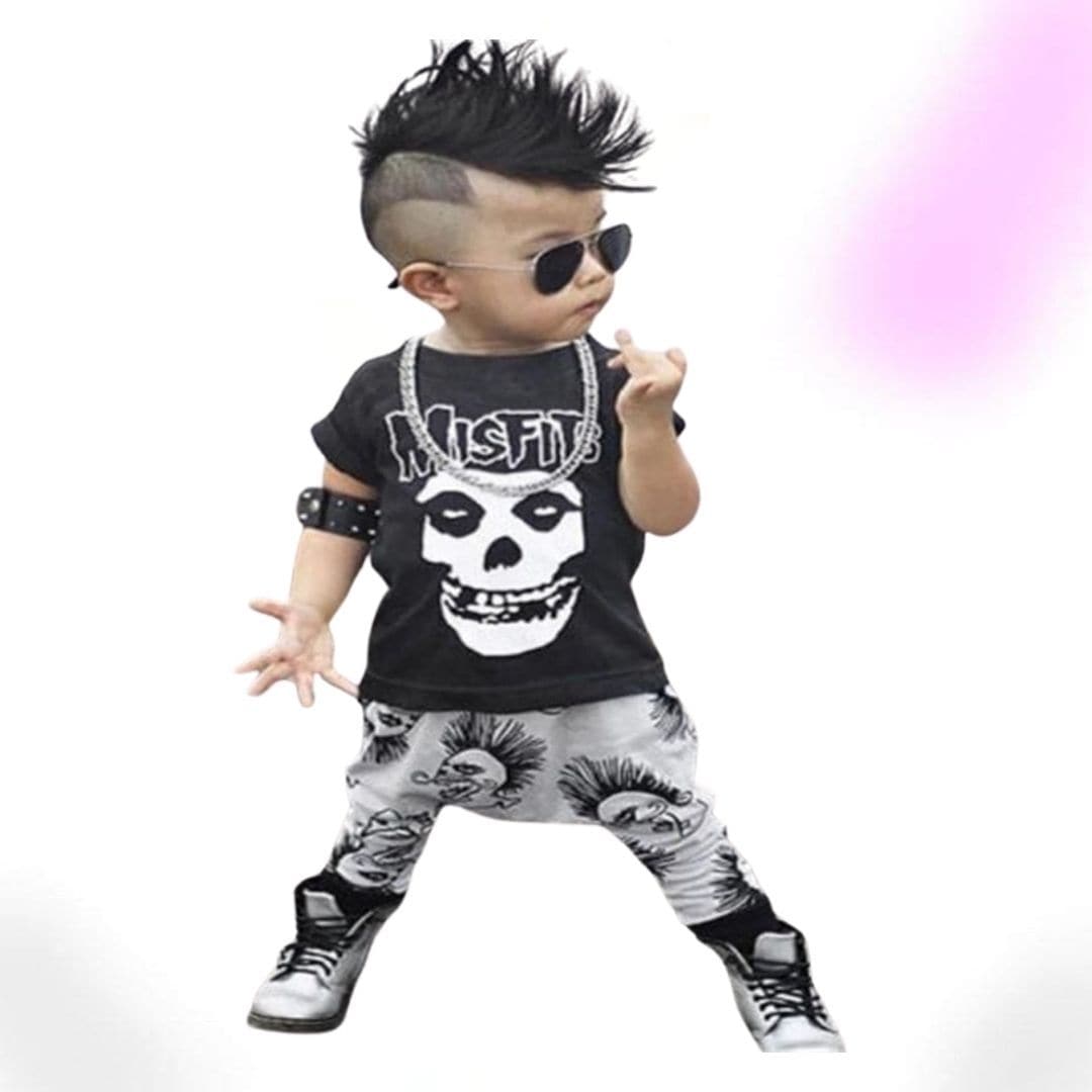 Skull Black Goth Outfits for Kids  Black and White Outfit - Gothic Babe Co