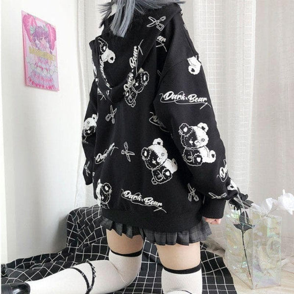 Dark Bear Kawaii Hoodie