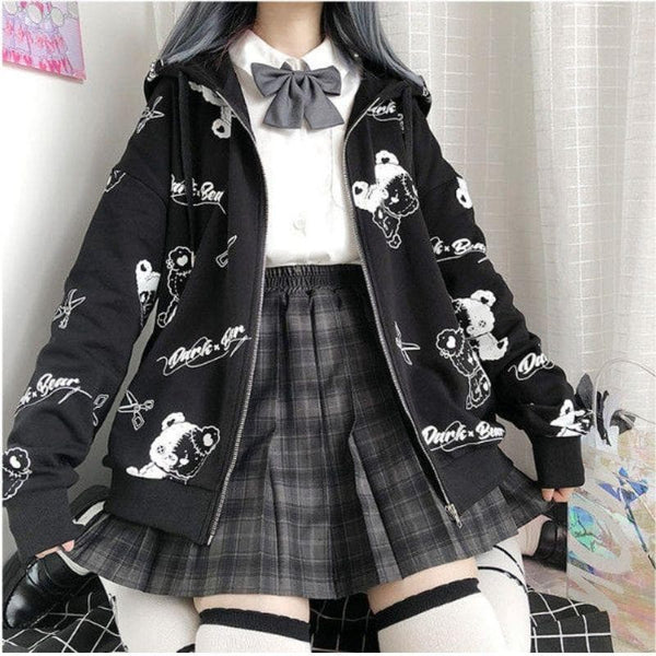 Dark Bear Kawaii Hoodie