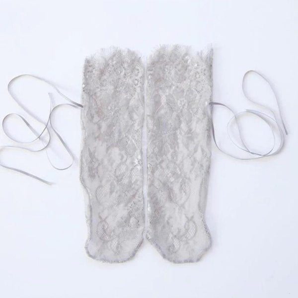 Transparent Floral Mesh Socks