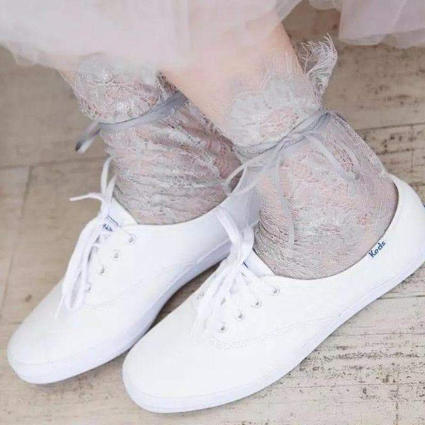 Transparent Floral Mesh Socks