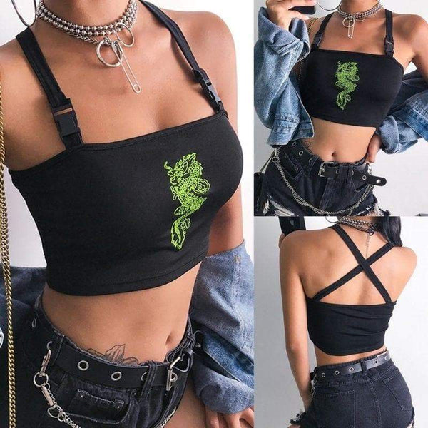 Hydra Tube Goth Crop Top