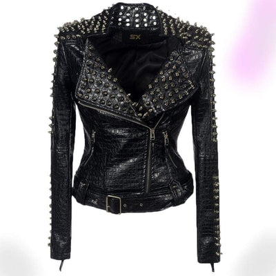 Wrecked Karma Studded Leather Jacket