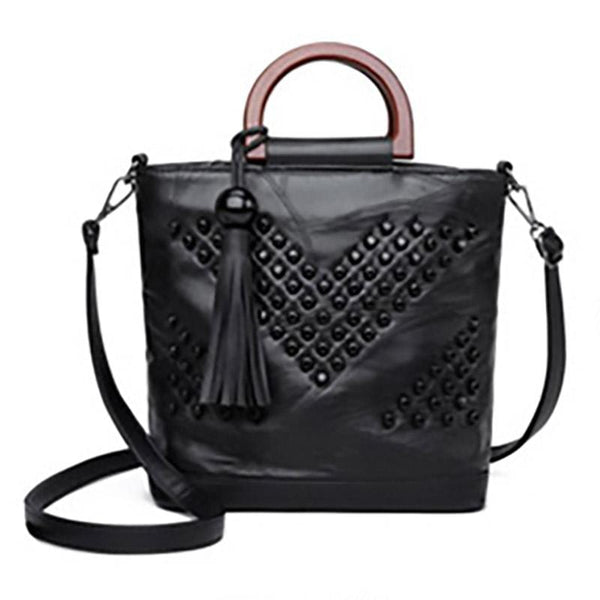 Ladies Black Rivet Bag