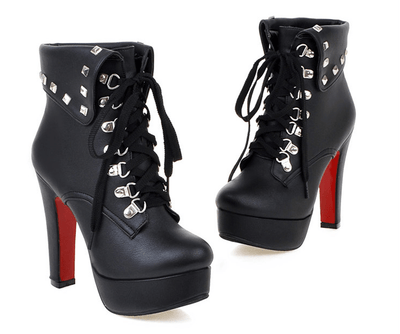 FIFI Lace-Up Heel Gothic Boots