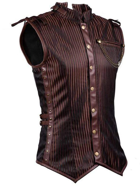 Striped Collar Steampunk Gothic Corset