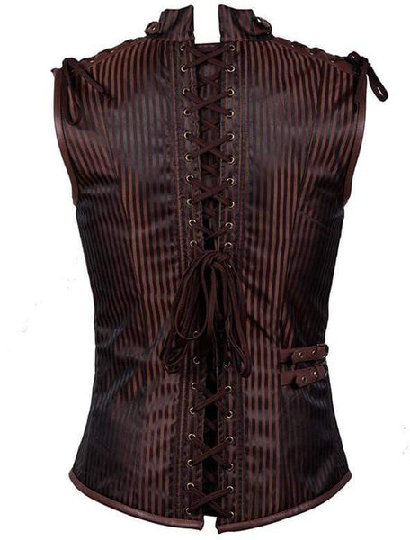 Striped Collar Steampunk Gothic Corset