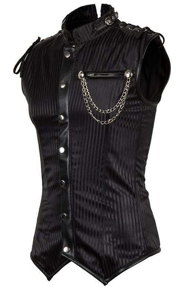 Striped Collar Steampunk Gothic Corset