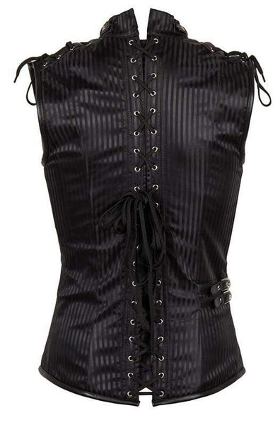 Striped Collar Steampunk Gothic Corset