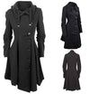 Elegant Single-Breasted Black Gothic Coat