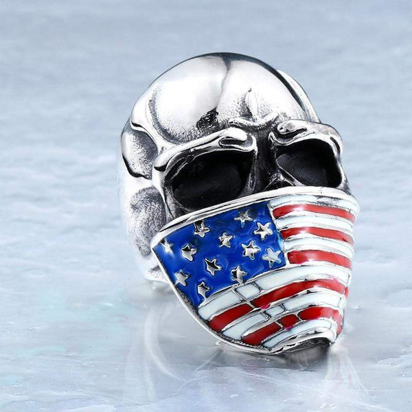 Flag Bandana Skull Gothic Ring