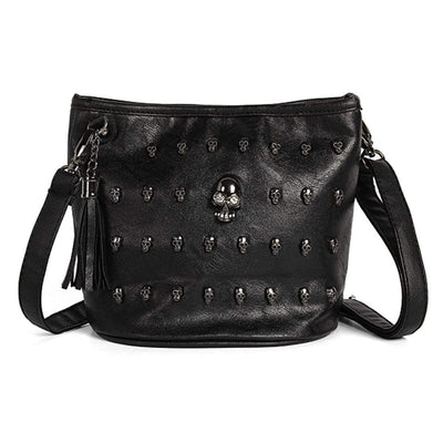 Skull face studded Gothic purse