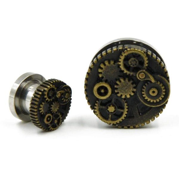 Steampunk Gears Ear Tunnels