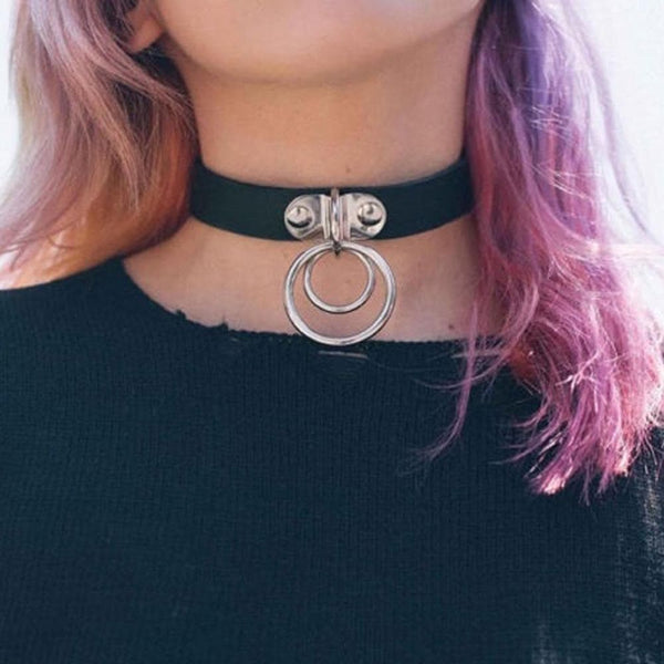 Double Ring Goth Choker