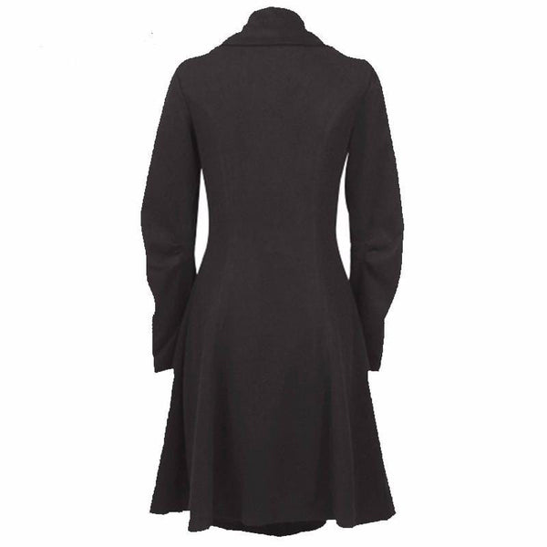 Elegant Single-Breasted Black Gothic Coat