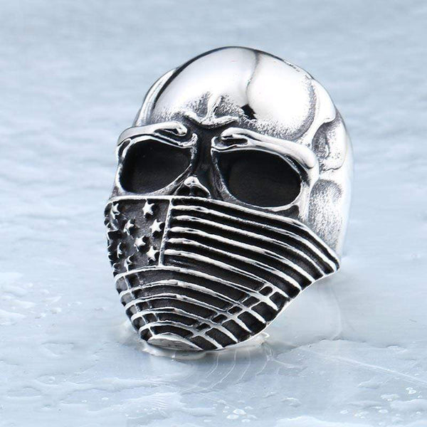 Flag Bandana Skull Gothic Ring