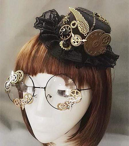 Steampunk Victorian Hat-headband and Glasses