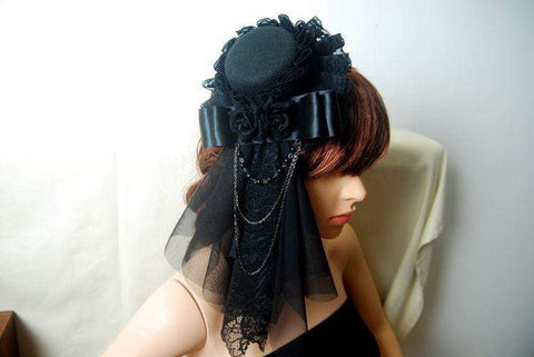 Gothic/Steampunk Mini Top Hat Hairclip