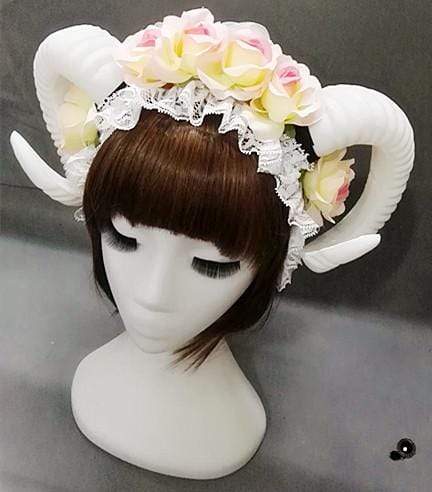 Gothic Horn Headdress and optional veil (white)