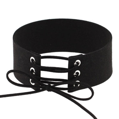 Velvet Aesthetic Lace Up Choker