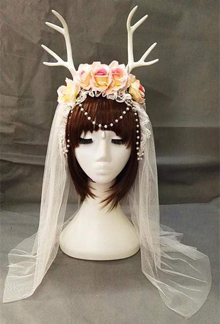 Elegant Antler Headband (white)