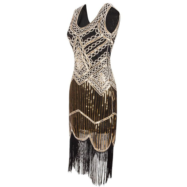 The Vintage Fringe Flapper Gothic Dress