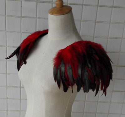 Handmade Feather Shoulder Epaulettes