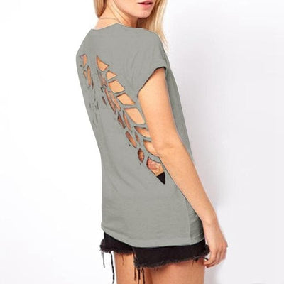 Bold Angel Wing Cut Out Shirt