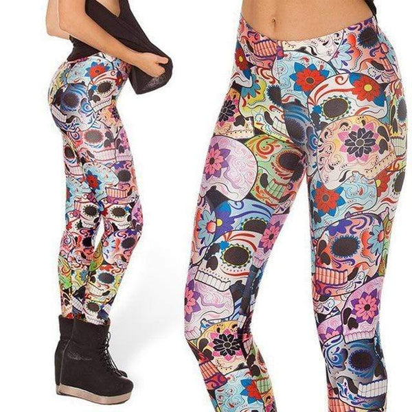 Colorful Skull Gothic Leggings