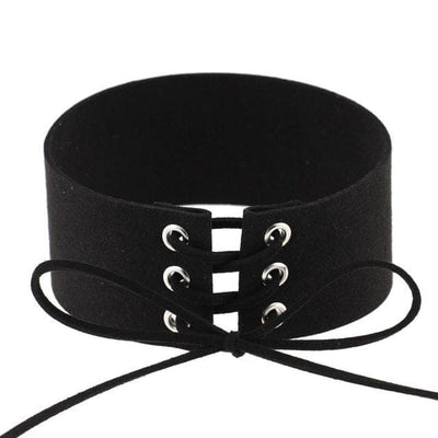 Velvet Aesthetic Lace Up Choker