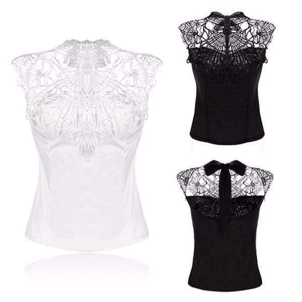 Gothic Laced Turtle Neck Blouse