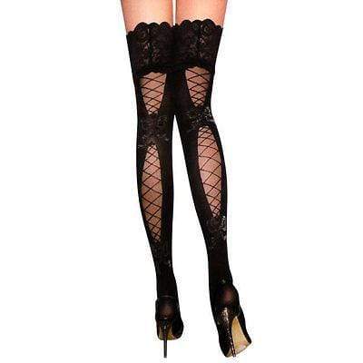 MIDNIGHT THIGH HIGH GOTHIC STOCKINGS