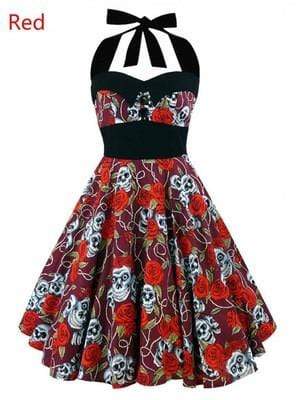 Retro Skull Party Gothic Dress