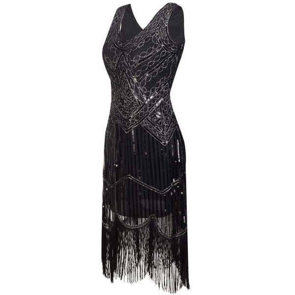 The Vintage Fringe Flapper Gothic Dress