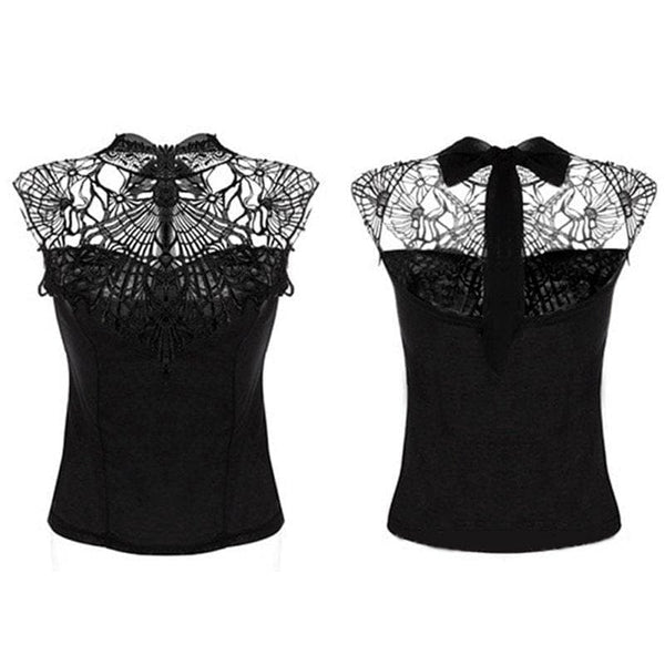 Gothic Laced Turtle Neck Blouse