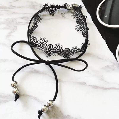 Gothic Lace and Tie Choker