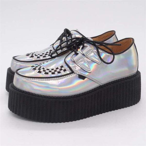 Silver High Platform Shoes