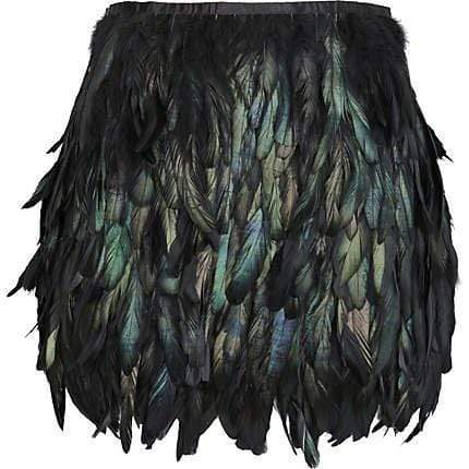 Handmade Black Feather Skirt