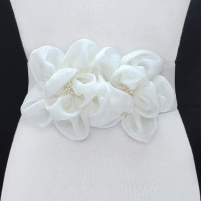 Fashion Double Chiffon Flowers Beads