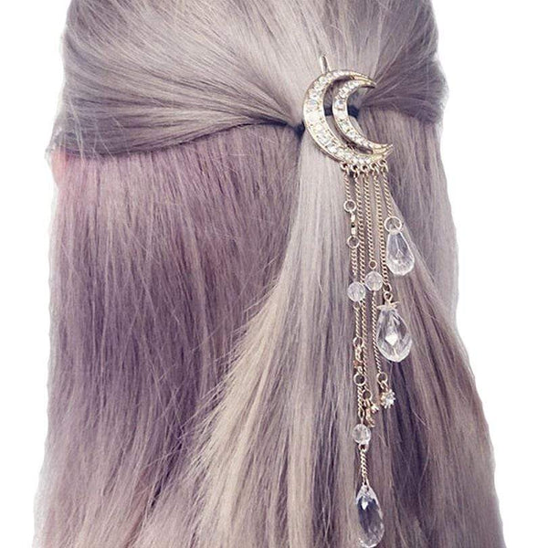 Crystal Moon Hair Clip