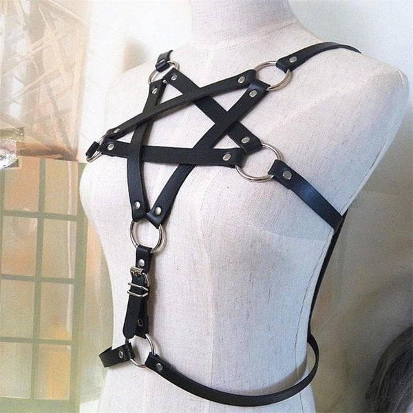 Pentagram Leather Harness